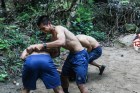 The team practices the self-defense techniques theyâ€™ve learned in ranger camp.