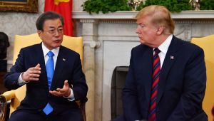 South Korean President Moon Jae-in meets with Trump to discuss North Korea